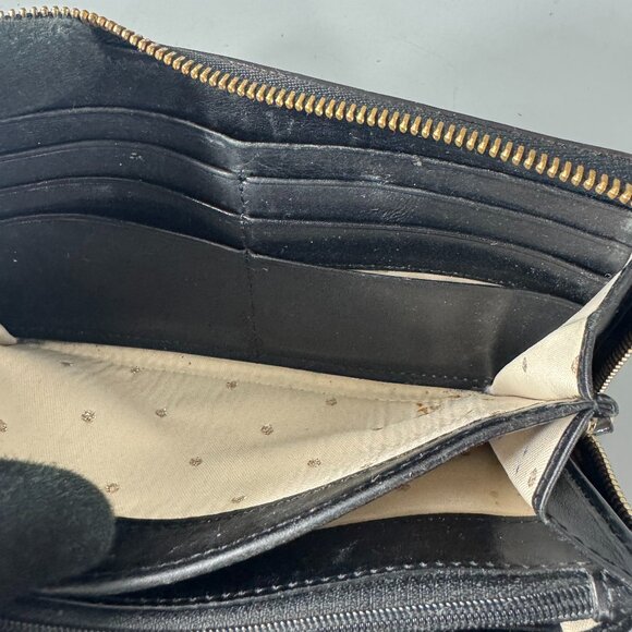 Kate Spade New York Croc-Print Green Patent Leather Zip-Around Long Wallet - Picture 7 of 13